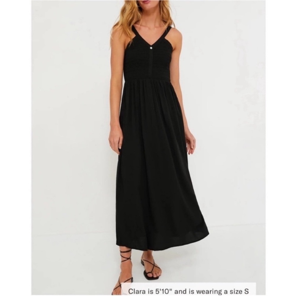 TUCKERNUCK Black Gillian Dress Smocked Pockets XS